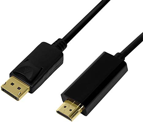 DisplayPort 1.2 auf HDMI High Speed with Ethernet (1.4) Anschlusskabel, 4K für volle HD und 3D Qualität mit bester Soundübertragung, 2m
