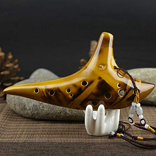 WOTEMAILE Accesorios Musicales 12 Hoyos Legend Zelda Ocarina of Time Alto C Flauta de cerámica ardiente Ocarina | 12 Hoyos Ocarina Zelda | Ocarina de timeocarina 12