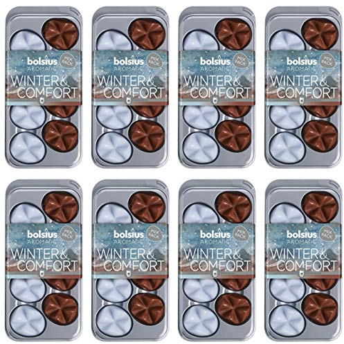 bolsius Aromatic Wax Melts 8 x 8er Pack (64 Stück) Winter & Comfort Duft Schmelzblüten