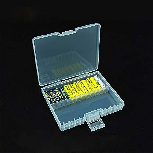 Battery Organizer Holder, 1Pcs AAA Hard Plastic Batteries Storage Boxes Case 48 Cells Transparent Clear Batteries Storage for AAA AA Batteries