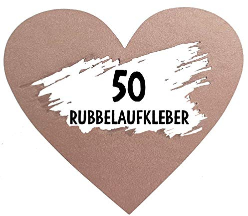 OWLBOOK 50 Rubbel Etiketten Herzen Rosa zum Basteln von Rubbelkarten Rubbellose Überraschungen Gutscheinkarten Einladungen Hochzeit oder Verkündung von Schwangerschaft
