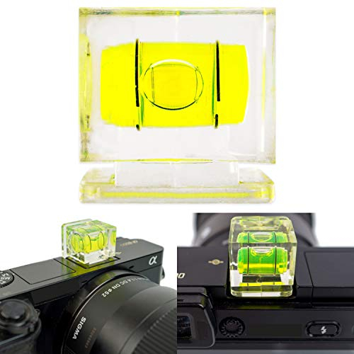 Blitzschuhabdeckung mit Wasserwaage, 1 Stück, EIN-Weg Libelle, Zwei Einsatzschienen, Transparent, Acrylglas, geeignet für viele Modelle, Blitzschuh Wasser Waage, Hot Shoe Cover, Aufsteckwasserwaage