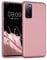 kwmobile Case kompatibel mit Samsung Galaxy S20 FE Hülle - Schutzhülle aus Silikon metallisch schimmernd - Handyhülle Metallic Rosegold