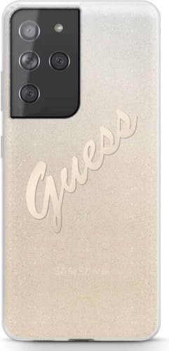 Guess hardcase Glitter Gradient Script Hülle für GUHCS21LPCUGLSGO S21 Ultra G998 Gold