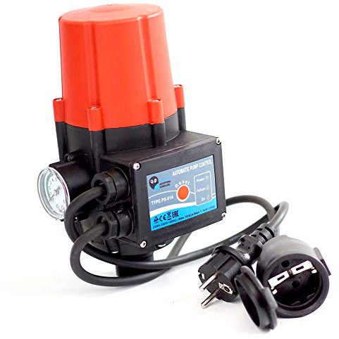 Pumpensteuerung PS-01A Druckschalter Druckwächter für Pumpe Gartenpumpe Hauswasserwerk mit integrierten Trockenlaufschutz und Kabel (2x)