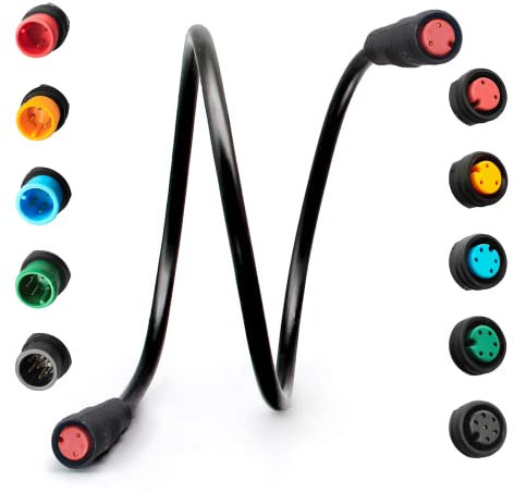 HUDAMZKY Ebike Extension Cable Julet 2Pin/3Pin/4Pin/5Pin/6Pin Waterproof Connector Female to Male DIY Electric Bicycle Brake Display Throttle Light Extension Signal Cable