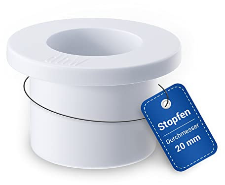 AQUADE PVC-Endkappe 20 mm Fitting Rohrendkappe Rohrstopfen Verschlußstopfen für Ablauf Muffenstopfen Abschlusskappe Endkappe Stopfen Muffe Rohrkanal Endverschluss Steckfitting