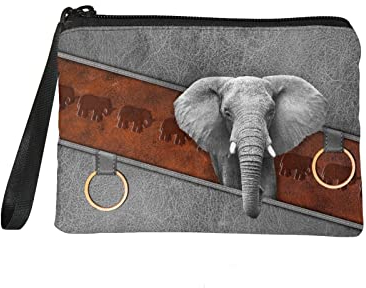 Kuiaobaty Münzgeldbörse, Tasche, Kleingeldbörse, Mini-Geldbörse, Reißverschluss, Clutch, 3D-Elefant, Casual