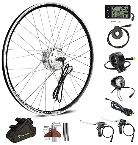 SHIMOST 28 Zoll 700C E-Bike Umbausatz Conversion Kit 36V250W Frontmotor für Vorderrad Controller, LCD, PAS Sensor, Daumengas