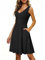CLOUSPO Damen Sommerkleid Elegantes A Linie Kleid Einfarbig Minikleid Knielang Kleid Damen Ärmellos Tunikakleid mit Taschen für Sommer Strand(Schwarz,M)