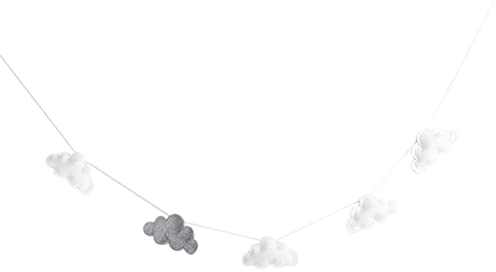 Sharplace Nordische Filzwolken Girlande Wimpelkette, Kinderzimmer, Dekorative Wall Art, Weiß und Grau