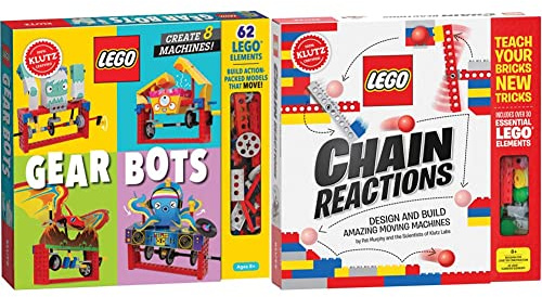 Klutz LEGO Gear Bots Create 8 Machines Lego Chain Reactions: Design and Build Amazing Moving Machines