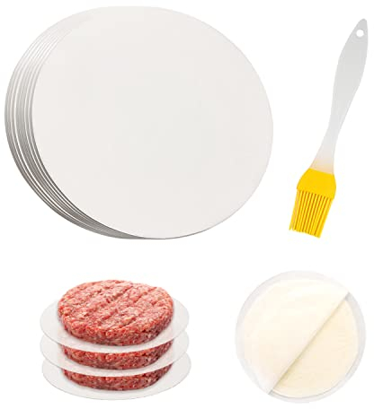 500 Blatt Burger-Ölpapier, Antihaft-Ölpapier, Antihaftpfanne, Ölpapier, mit Pinsel, Grillpapier, Ölpapier weiß