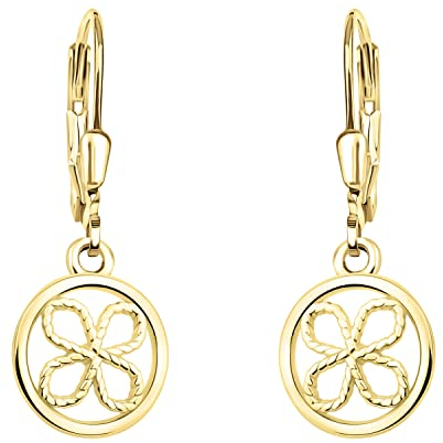SOFIA MILANI - Damen Ohrringe 925 Silber - vergoldet/golden - Kreis Kleeblatt Ohrhänger - E1880