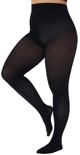 CozyWow Damen Strumpfhose Elastisch Semi-Blickdicht Strumpfhosen Plus Größen XL-4XL