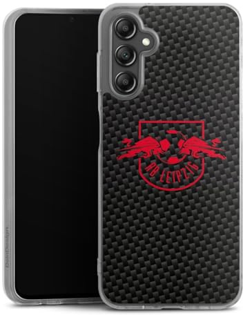 Silikon Hülle kompatibel mit Samsung Galaxy A 14 5G Case transparent Handyhülle RB Leipzig Carbon Offizielles Lizenzprodukt