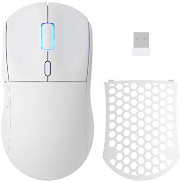 NACODEX 62G Wireless/Wired Gaming Mouse with Lightweight Honeycomb Shell - Programmable 6 Buttons - Pixart 3395 26000 DPI Optical Sensor