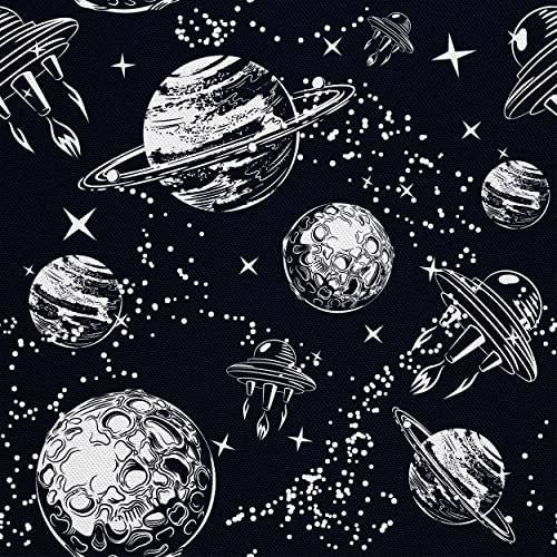 HEKO PANELS Stoff Oxford Wasserdichte Meterware Canvas-Stoff Polyester Stoff Zum Nähen Nähstoffe Dekostoffe Wasserabweisend Blickdicht Planeten 2 Meter 155 x 200 cm