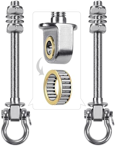 Dolibest 2pcs Amaca Gancio 17.5 Centimetri Bulloni Altalena Appeso Moschettone, 180° Girevole in Acciaio Inox Cuscinetto kit Montaggio per Interni All'Aperto Sedia Yoga Corda Punching Sandbag, 1500lbs