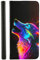 Handyhülle für iPhone 7 Hülle aus Kunstleder zum klappen mit Motiv 3508 magischer Wolf Neon Farben bunt
