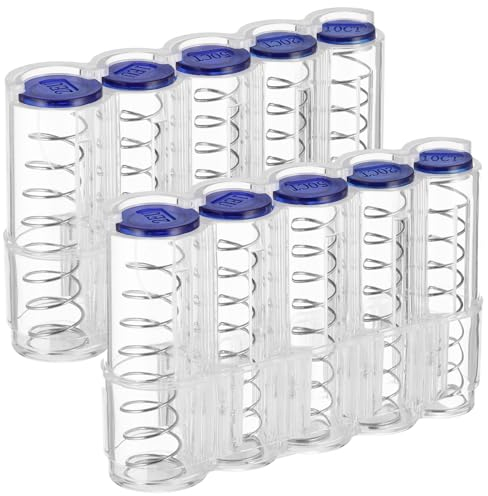 Weskjer Euro Porte-monnaie Boîte de Rangement en Plastique Distributeur de Pièces pour taxi/bar restaurant, Blanc, 2Pezzi