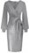 GRACE KARIN Womens Formal Cocktail Party Sequin Dress V-Neck Long Sleeve Evening Dress for Going Out Silver Grey M