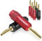 WOWLED Lot de 8 connecteurs de câble de haut-parleur, fiches banane plaquées or pour câble de haut-parleur, câble de haut-parleur audiophile, pour audio, home cinéma, système de son HiFi