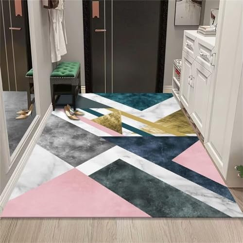 TiLEze Alfombra Barata Alfombra Infantil Lavable En Lavadora Salón Alfombra Rosa Gris Verde hogar Mat Adecuado para Dormitorio Comedor Lavable 120X200cm Alfombras Infantiles Lavables