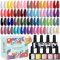 Phoenixy U V Nagellack Set 36+4 Stk Gel Nagellack Set Gel Farblack für Nagel mit Unterlack Überlack Matte Überlack Geschenk für Frauen