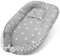 Nightchild - Babynest - Mit Umrandung für sicheres Ausruhen und Spielen - Handgefertigtes Kuschelnest mit Tragegriffen - Aus allergiefreier und elastischer Baumwolle - Größenverstellbar & Waschbar