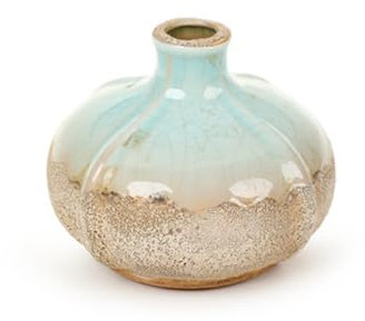 NUVOLE DI STOFFA Portafiori Vaso anfora da Interno in Ceramica Celeste Effetto Anticato, Country, Shabby Chic D12,5xH10 cm