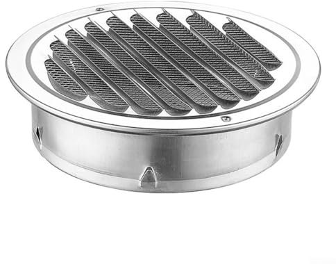 Rejilla de ventilación redonda de acero inoxidable de 70-300 mm, rejilla de ventilación redonda de metal, tubos de ventilación para uso doméstico o industrial (200 mm)