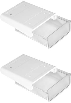 2 Packs Under Desk Drawers,ABS Plastic Drawer Type Under Table Storage,Seamless Pasting Under -desk Drawer Storage Box Used for Office, Kitchen, Bedroom (white)