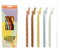 LEMONSTONE Lot de 5 pailles en silicone avec brosse de nettoyage, pailles réutilisables, largeur 9 mm, sans BPA, sûres, longueur 15,5 cm, pailles pour enfants et personnes âgées