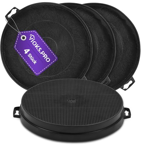 Viоks.pro 4x Abzugshaube Filter Aktivkohle Aktivkohlefilter Ø 210mm Ersatz für Bosch 00353121 DHZ5140 AEG 9029793719 Whirlpool 484000008579 481281718524 Kohlefilter Dunstabzugshaube Filter Abzugshaube