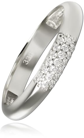 Balia Damen Ring aus 333 Weißgold 3-reihig mit Zirkonia Gr.60 BGR064W60 Gold Ring