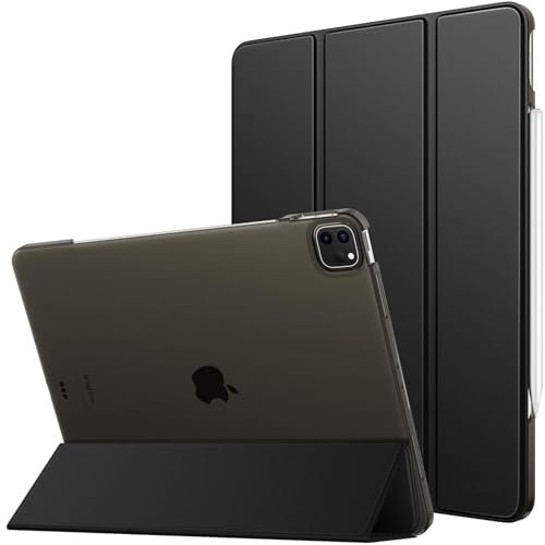 MoKo Funda Inteligente Delgada Translúcida Esmerilada Duro PC, Soporta Touch ID y Lápiz Pro/2ª/USB-C, Funda para iPad Air 13 Pulgadas 2024/ iPad Pro 12,9 (6ª/5ª Gen 2022/2021), Negro