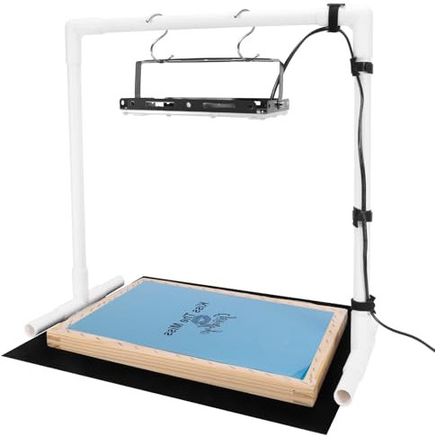 Caydo Lampe de sérigraphie UV LED 50 W avec support d'éclairage et tissu noir, attaches de câble et instructions pour sérigraphie et cyanotypes