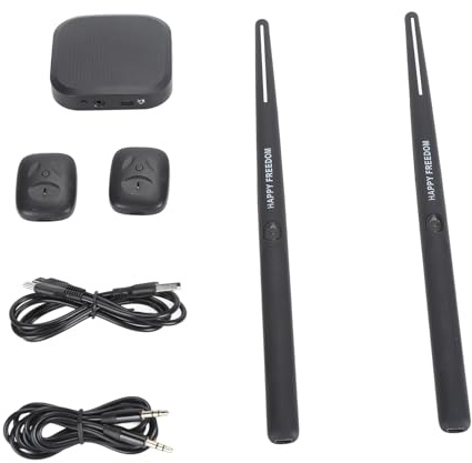 Yosoo Health Gear Virtual Drum Kit Air Drum Set avec pédales MIDI, 2 | Baguettes portables à air avec détection de mouvement, détection 3D immersive et rétroaction audio en temps réel