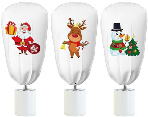 DKINY 3pcs Voiles Hivernage Noël pour Plante Exterieur 90x110 cm Housse d'Hivernage avec Cordon Serrage pour Protection Plantes Hiver Arbustes Palmiers Oliviers