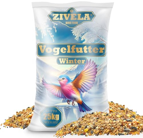 25 kg ströfoder | Fågelfoder för vinter vilda fåglar | Fågelfoder viltfågelmat fettfoder premiumblandning | ströfoder för vilda fåglar för kalla dagar 25 kg