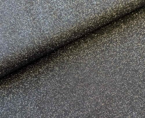 Bündchenware, rundgestrickte Schlauchware, Lurex, Schwarz/Silber Meterware, 50 cm