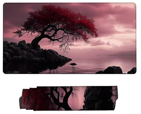 Tapis de Souris Usine, Tapis de Souris XXL 1000x500x3mm Tapis Souris lac, Grand Tapis de Bureau, AntidéRapant éTanche, Tapis Souris à Bords Cousus pour la Maison, Le Bureau, Hommes Cadeaux XJ-271