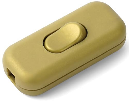 AXFEE Inline Schalter, 250V 6A Zwischenschalter Schnurschalter, Kabelschalter Wippschalter, 2-adrige und 3-adrige Zuleitungen, Schnurzwischenschalter für Lampe Kleingeräte | Gold