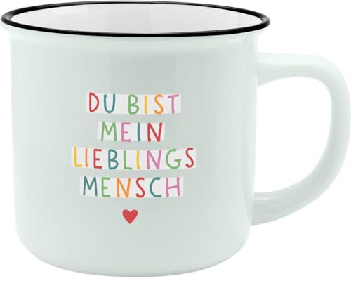 GRUSS & CO XL-Becher Motiv Mensch | Lieblingsbecher aus Porzellan, Tasse mit Spruch, 55 cl, mit Geschenkbanderole | Geschenk Freund, Freundin | 74177
