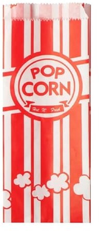 A1 Equipment Popcorn Paper Party Bags, Medium (Pack 1000) | Speeds up concession service at large events, offering convenient portion control and easy storage for busy venues.