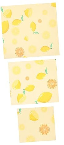 HAWILLOSCH 3pièces Cire Abeille Réutilisables pour Alimentaire Cire Naturelle pour Conservation des Aliments Lemon