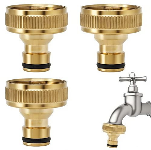 Tubo da giardino, connettore rubinetto da 1 pollice, adattatore per rubinetto, tubo da giardino, attacco rapido, raccordo per tubo dell'acqua in ottone, connettori filettati interni, adattatore per