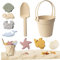 Jouets de Sable, 8pcs Silicone Beach Toys for Kids, Play de Sable imperméable sécuri