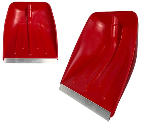 Crisalide Pala de ABS rojo con refuerzo de aluminio | Robusto, ligero y resistente | Ideal para nieve, tierra, arena y escombros | Mango no incluido